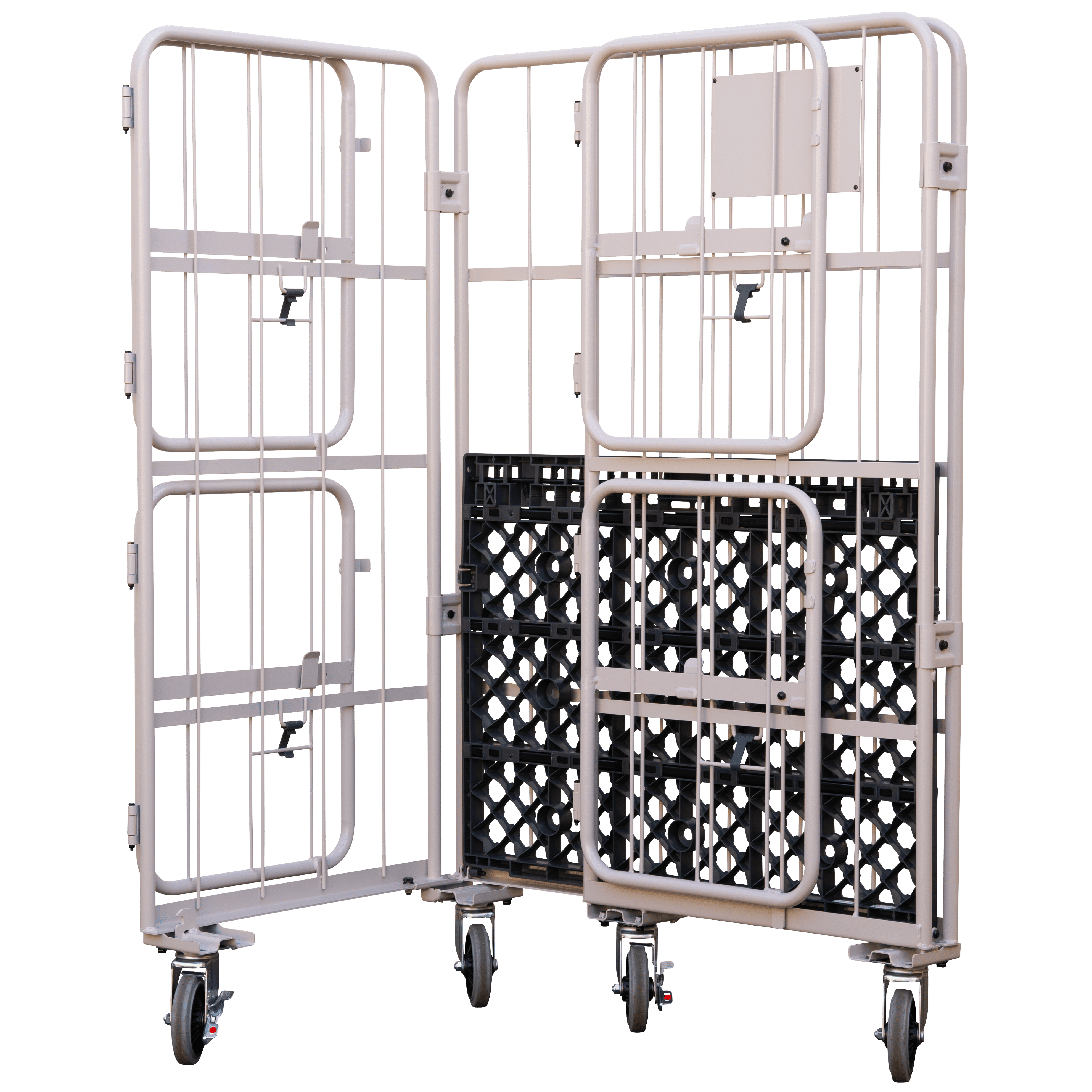 上下観音扉付きカゴ台車 画像04